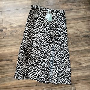 H&M Leopard Print Midi Skirt, 12